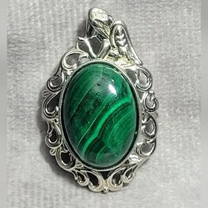 African Malachite Solitare Pendant